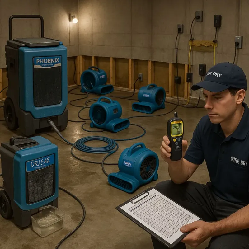 Structural Drying and Dehumidification process in Hillsdale, MI